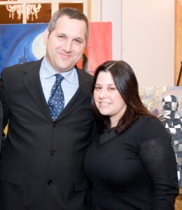Sarri-Singer-and-Benjamin-Krasna-Deputy-Consul-General-Israeli-Consulate-of-NY-Art-Event-Feb-2007